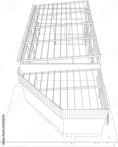 3D illustration of building project