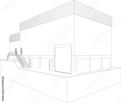3D illustration of building project