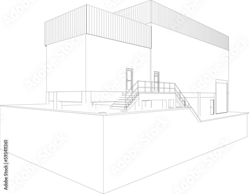 3D illustration of building project