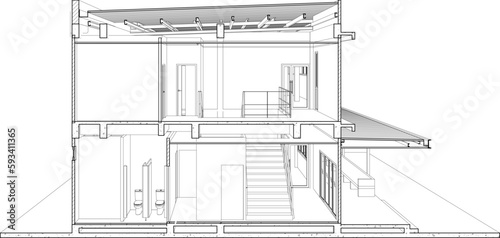 3D illustration of building project
