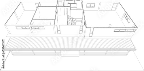 3D illustration of building project