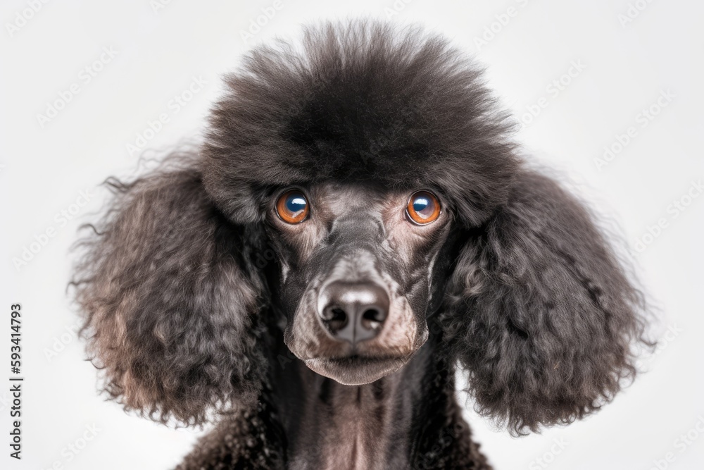 close-up view of a poodle with mesmerizing blue eyes. Generative AI close-up view of a poodle with mesmerizing blue eyes. Generative AI