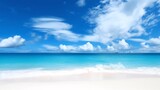 白い砂浜と青い海と空のイメージ　Generative AI
