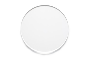 blank round acrylic block isolated on white background