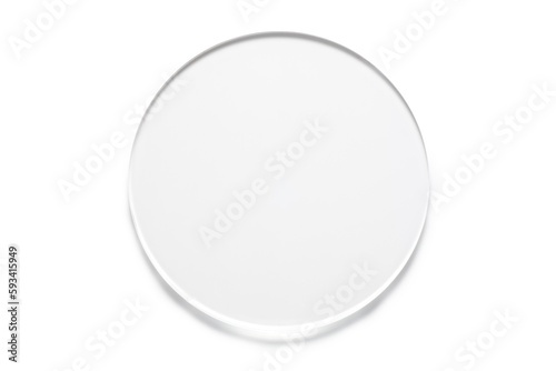 blank round acrylic block isolated on white background