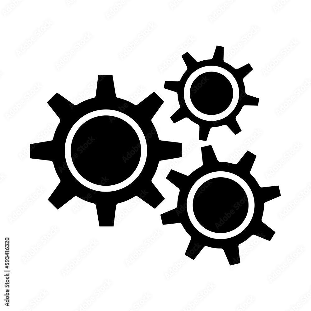 Gear icon template color editable. Gear symbol vector sign isolated on white background 