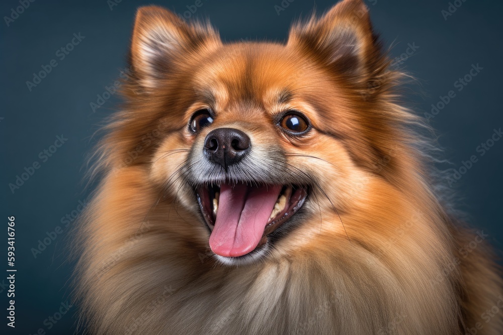 happy dog with an open mouth and tongue out. Generative AI