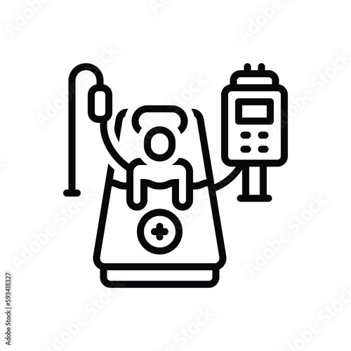 Black line icon for patients 