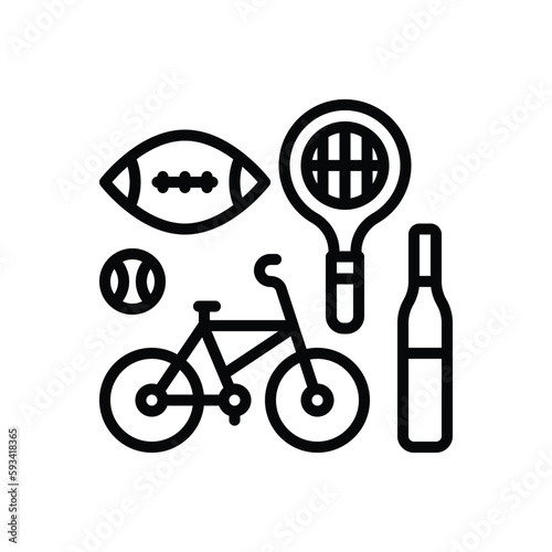 Black line icon for sports 