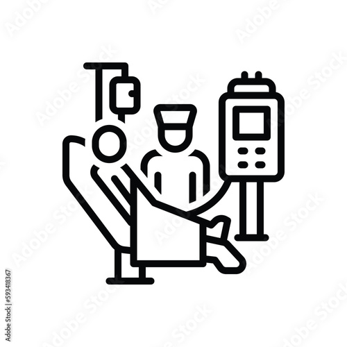 Black line icon for treatments 