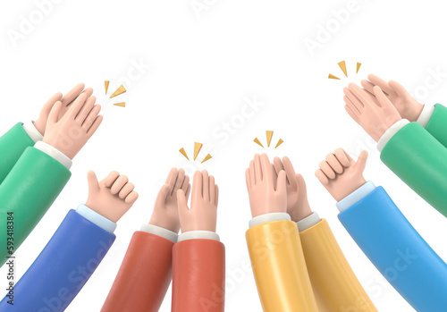 Transparent Backgrounds Mock-up.Human hands clapping. applaud hands. Supports PNG files with transparent backgrounds. 