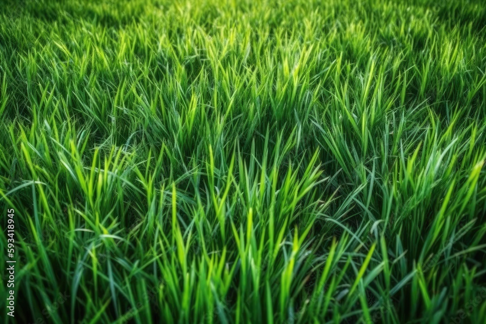 lush green field with a blurred background. Generative AI lush green field with a blurred background. Generative AI