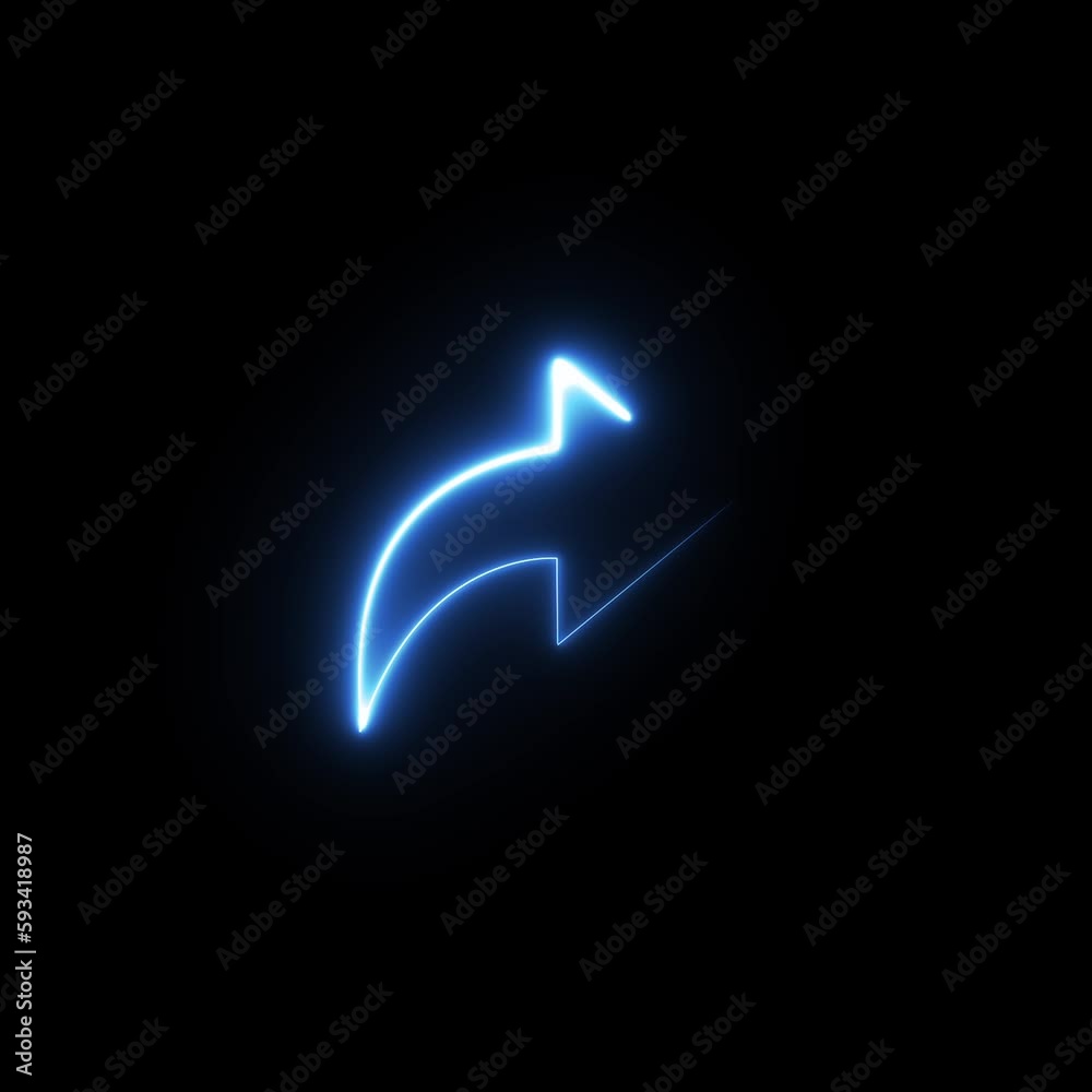 blue arrow neon animated share icon on transparent blue arrow neon animated share icon on transparent