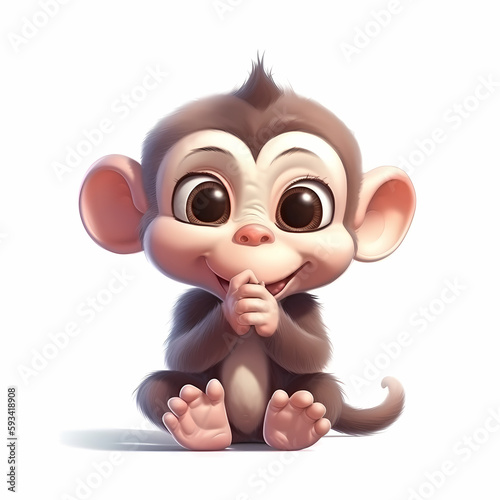 Baby Monkey Cartoon Illustration