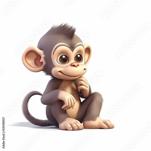 Baby Monkey Cartoon Illustration