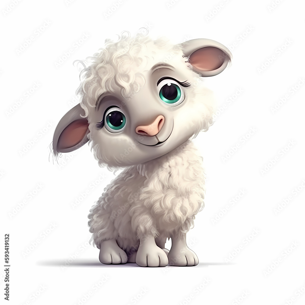 Obraz premium Baby Sheep Cartoon