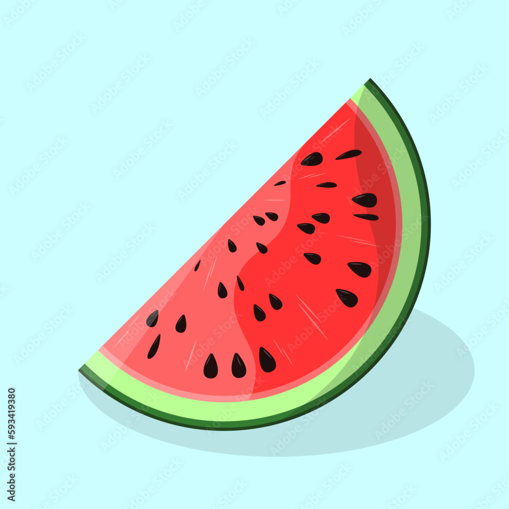 Watermelon flat illustration. Stylized vector drawing. Best for print, package, advertising, logo creating and branding design.