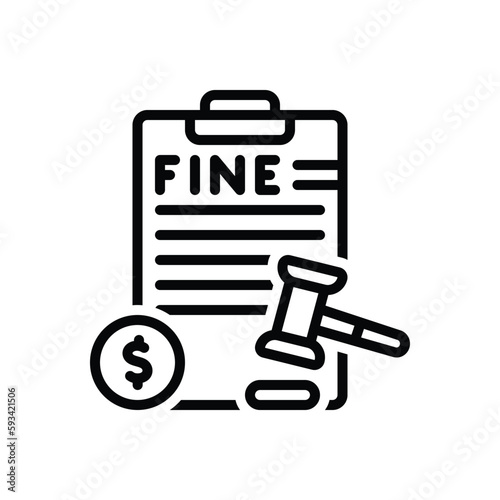 Black line icon for penalties 