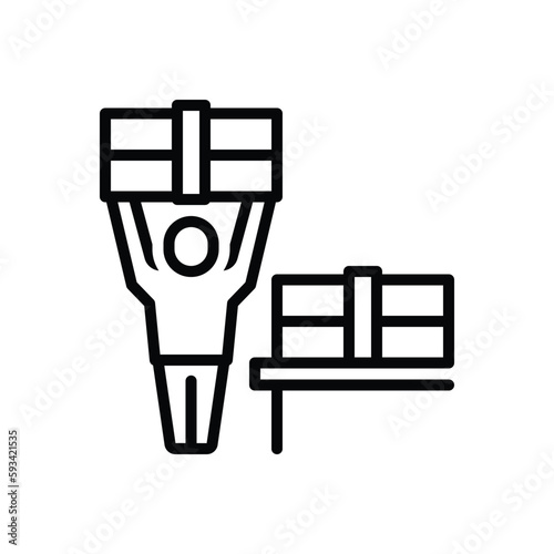 Black line icon for pick 