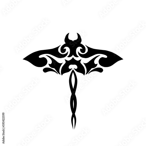 Illustration vector graphic of tribal art design stingray tattoo