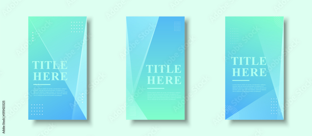 Creative Story Package background. colorful, gradation of blue and green, elegant, memphis style