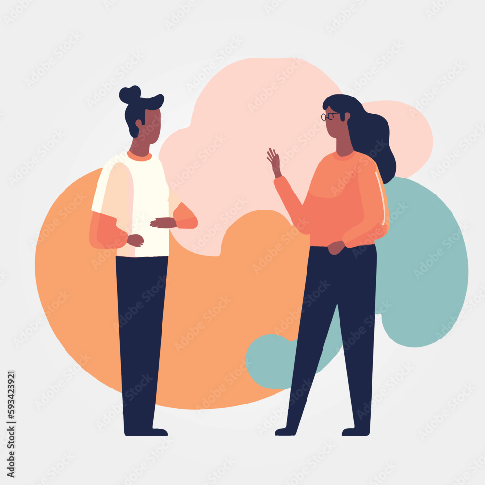 two people talking, vector illustration two people talking, vector illustration