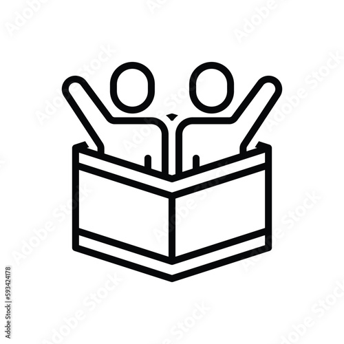 Black line icon for contains 