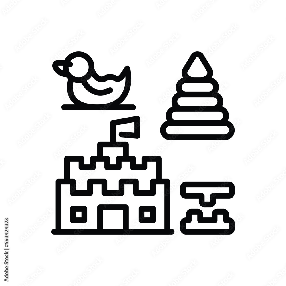 Black line icon for toy 