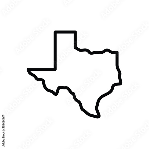 Black line icon for texas 