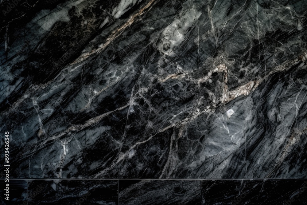 Fototapeta premium textured background with a black and white marble pattern. Generative AI