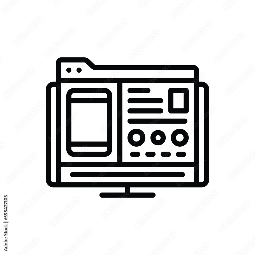 Black line icon for gui Black line icon for gui
