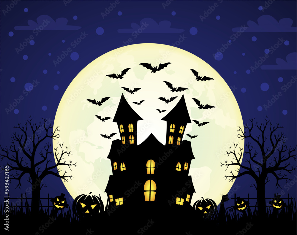 Halloween background in flat design