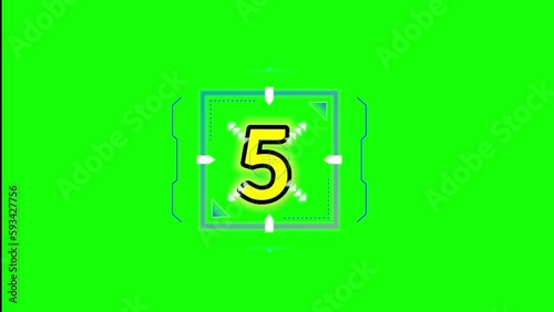 10 second timer. Countdown 10 seconds. Yellow countdown. Unique and cool box indicator countdown. Music indicators and animations. 4k videos