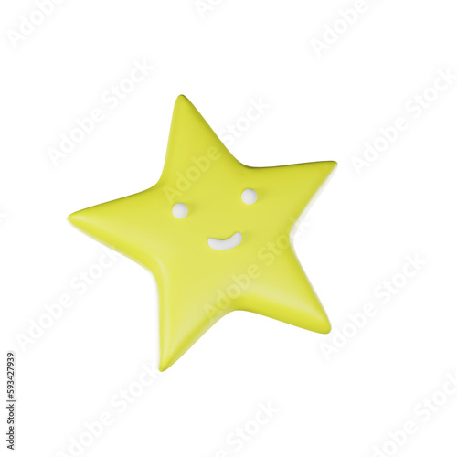 3d Golden Star isolated on white