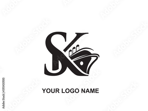 Global freight transportation logo design. International trade and logistic vector design. Sea and air cargo services logotype