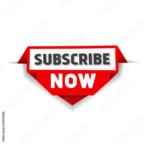 Subscribe now banner design, modern style. Vector illustration isolated on white background.
