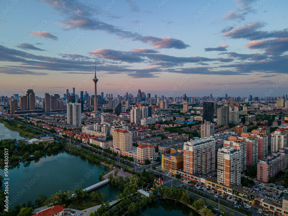 Fotografie country skyline at sunset