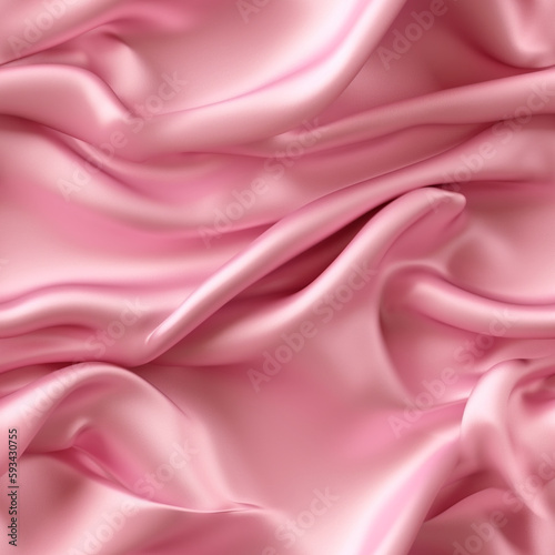 Luxury pink silk fabric texture, elegant seamless pattern, realistic light and shadow background, photorealistic wallpaper, generative ai