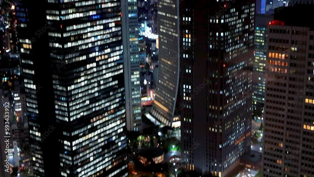 Skyscrapers and traffic in Shinjuku, Tokyo, Japan at night Skyscrapers and traffic in Shinjuku, Tokyo, Japan at night