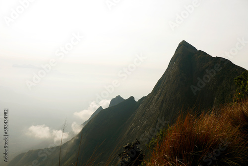 beautiful tall rock mountain top view in kerala india photo