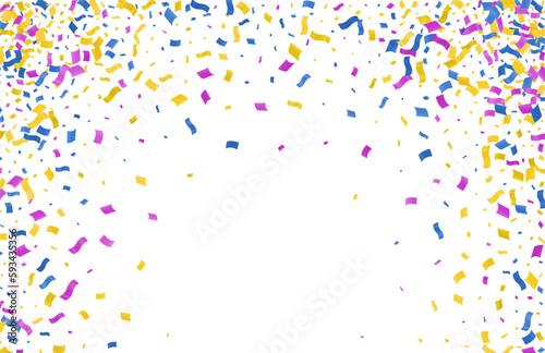 Colorful confetti on white background. Vector illustration. Eps 10.