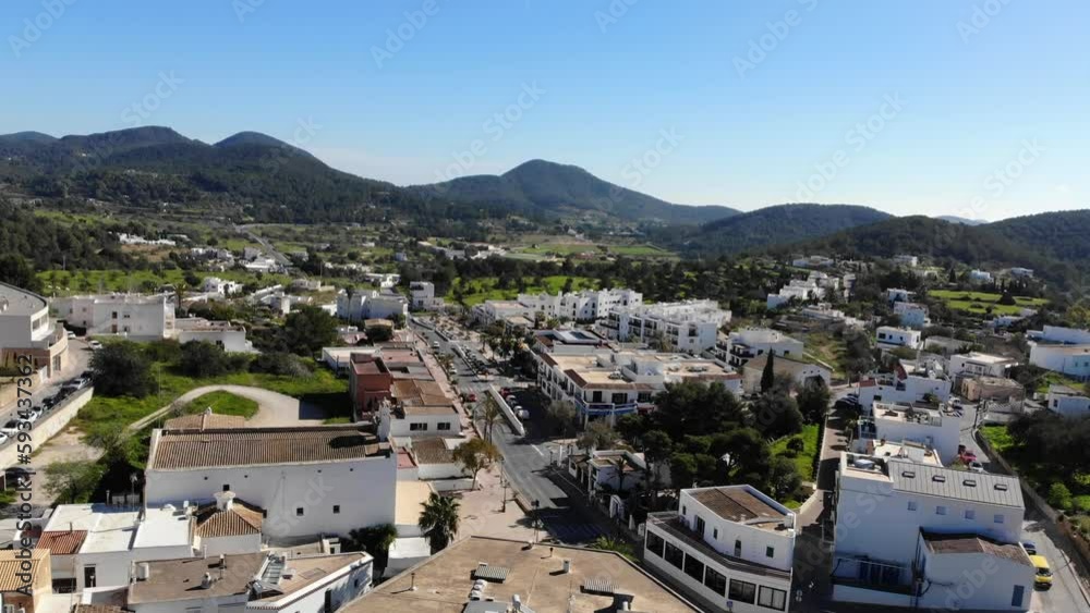 Drone rising and panning on Ibiza. Drone rising and panning on Ibiza.