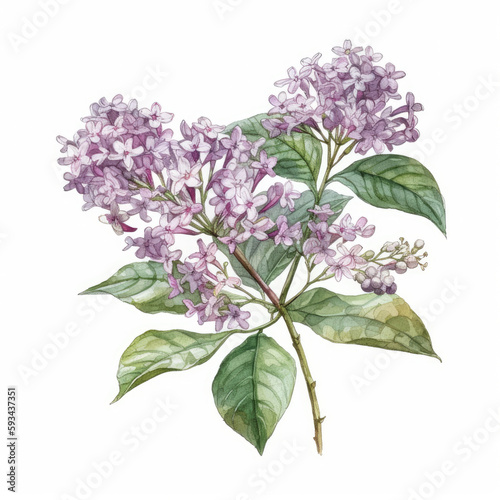 lilac flowers isolated on white background