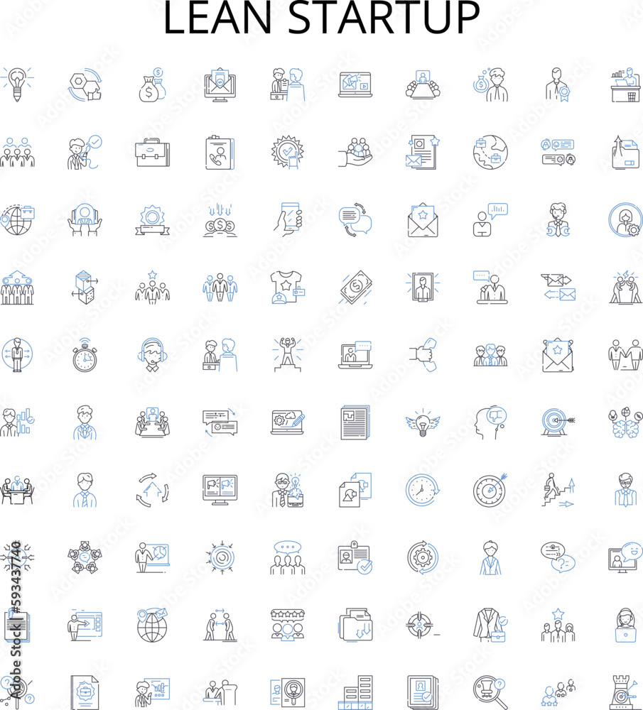 Lean startup outline icons collection. lean, startup, agile, methodology, business, iterative, product vector illustration set. development, holistic, customer linear signs Lean startup outline icons collection. lean, startup, agile, methodology, business, iterative, product vector illustration set. development, holistic, customer linear signs