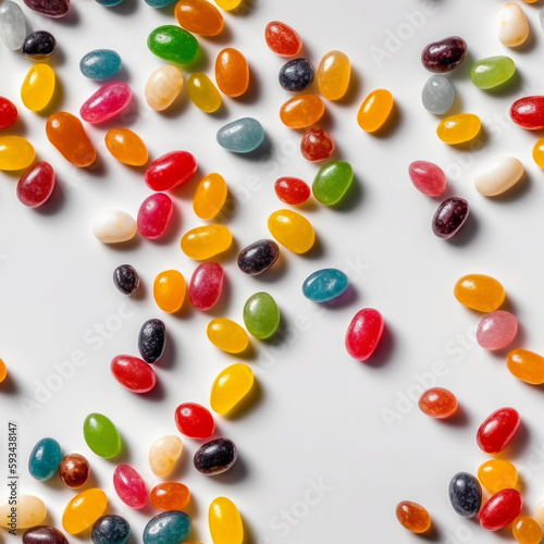 jelly beans on white background