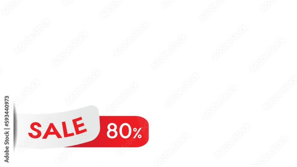 eighty discount label with moving shadow