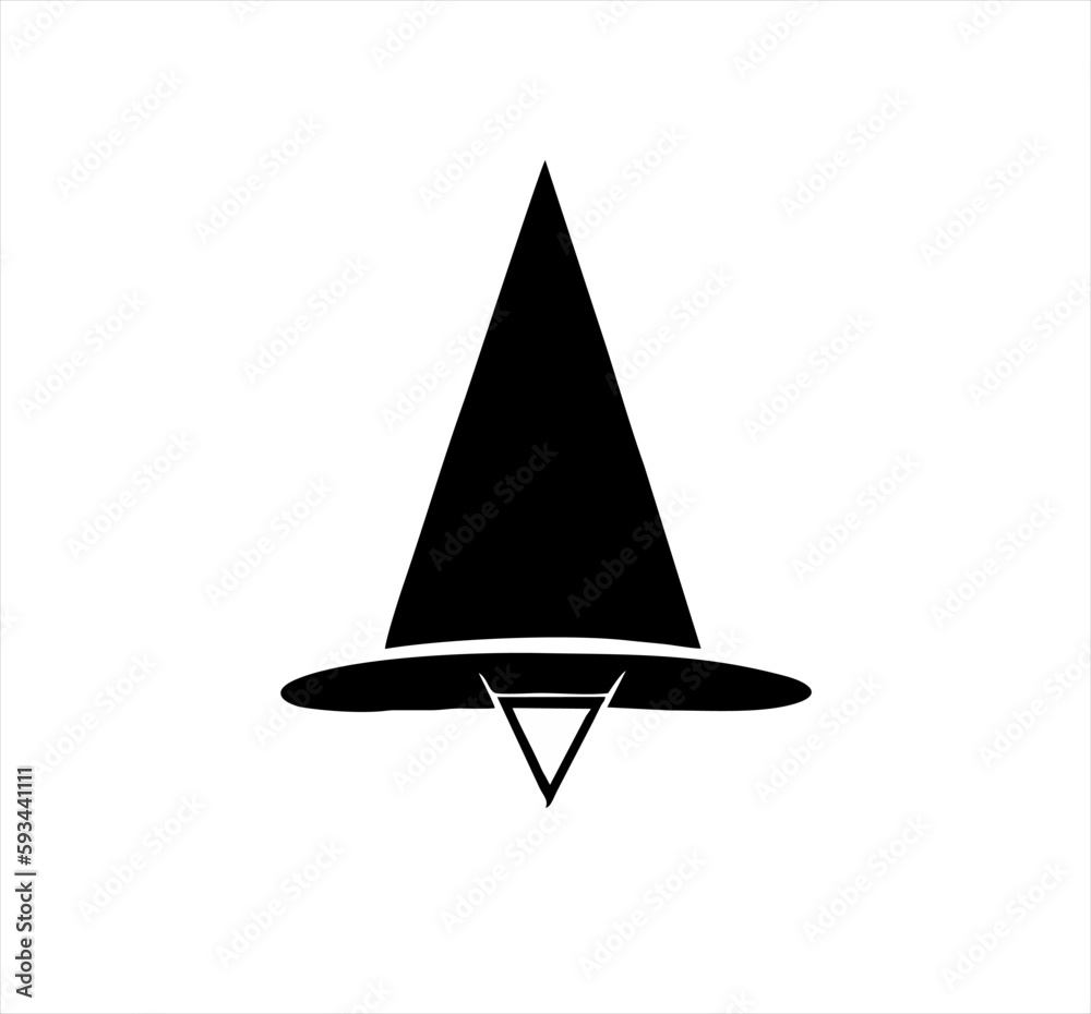 Fototapeta premium witch hat logo vector illustration design, hand drawn, symbol for magic logo