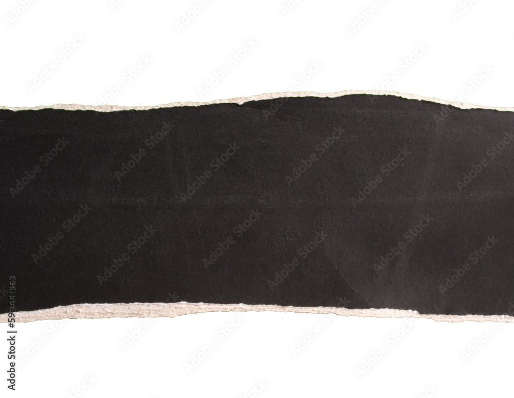 Black paper framed text torn in the shape of a rectangle. Blank old ...