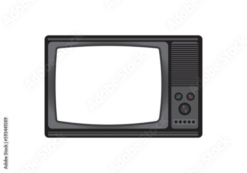 Old TV vector isolated on white. Vintage Retro Style old television.