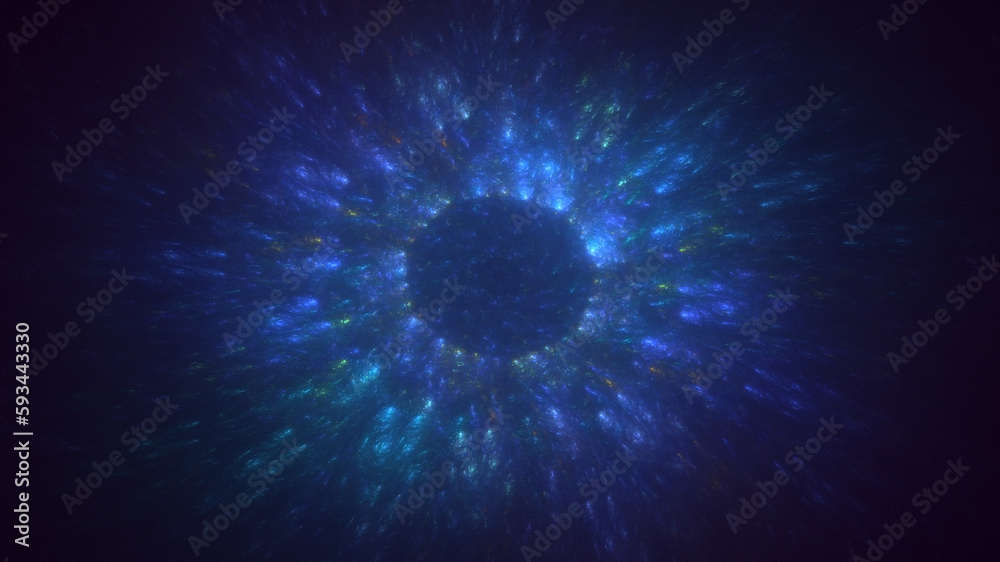 3D rendering abstract multicolor technology fractal light background